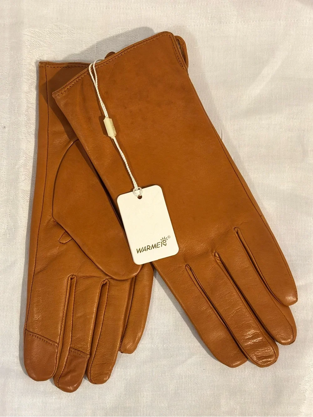 WARMEN Sheepskin Leather Touchscreen Gloves Cashmere Wool Lined 8.5 NWT